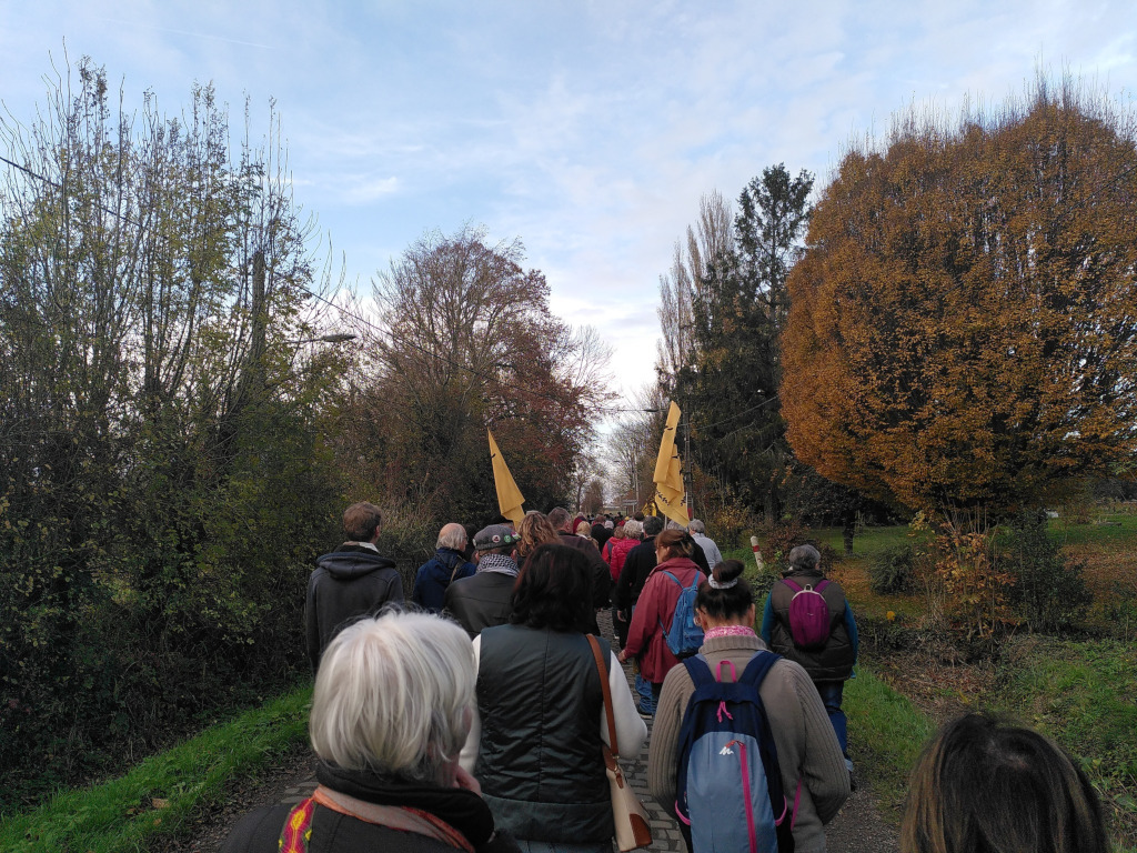 Photographie de la visite de terrain à La Brayelle