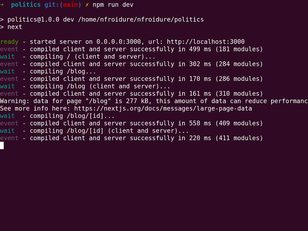 Capture d’écran d’un terminal Linux